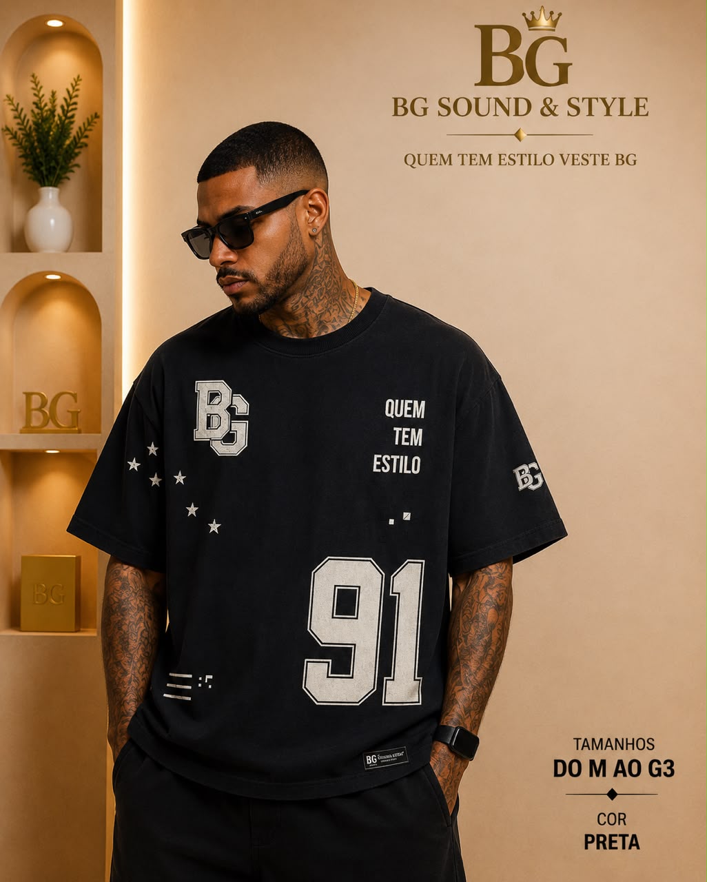 CAMISETA BG PRETA 91