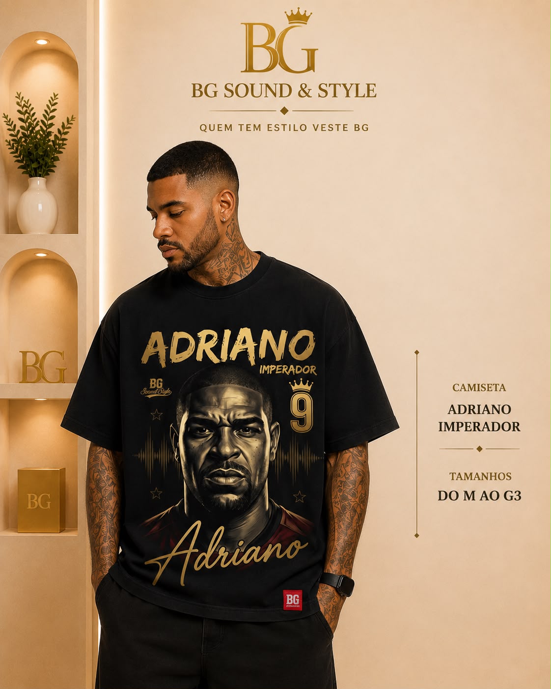 CAMISETA BG PRETA ADRIANO IMPERADOR 9