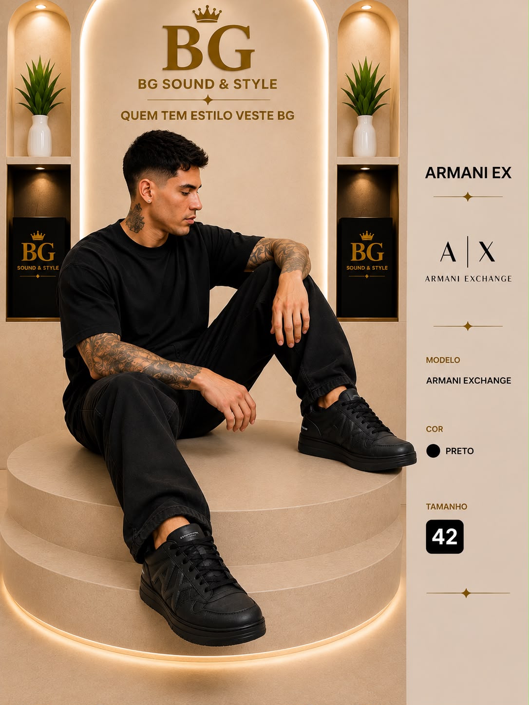 TENIS ARMANI EX PRETO 