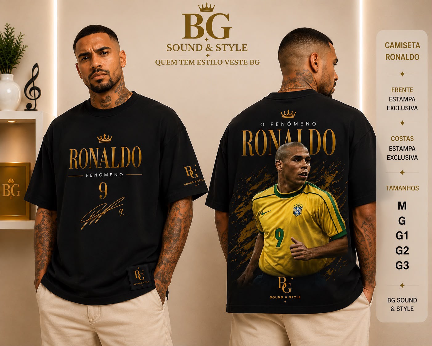 CAMISETA BG PRETA CRISTIANO RONALDO 
